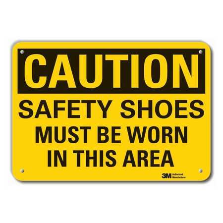 Caution Sign,10 In. H,alum,safety Shoes