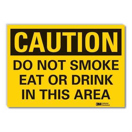 Caution No Smoking Sign,5x7,bk/yel (1 Un