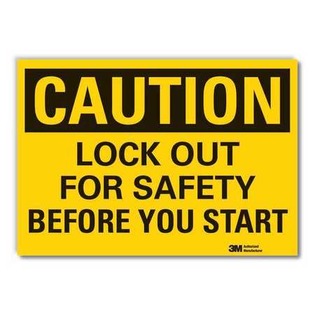 Caution Sign,10" W,7" H,0.004" Thickness