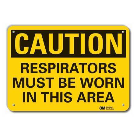 Caution Sign,10 In. H,alum,respirators (