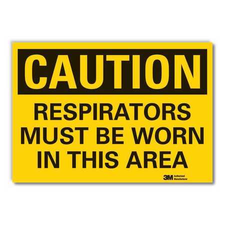 Caution Sign,10 In. H,vinyl,respirators