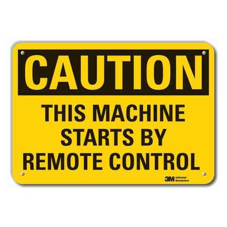 Caution Sign,10 In. H,alum,this Machine