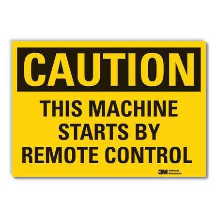 Caution Sign,10 In. H,vinyl,this Machine