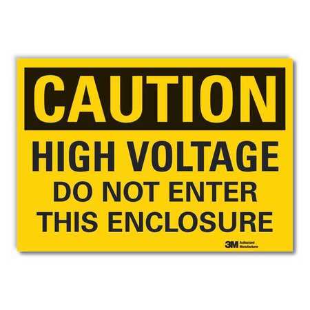 Caution Sign,10 In. H,vinyl,high Voltage