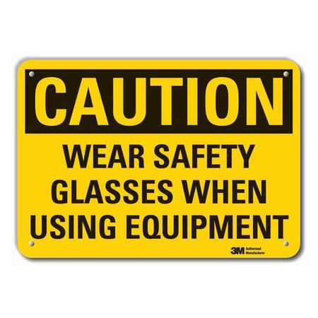 Caution Sign,10 In. H,alum,wear Safety (