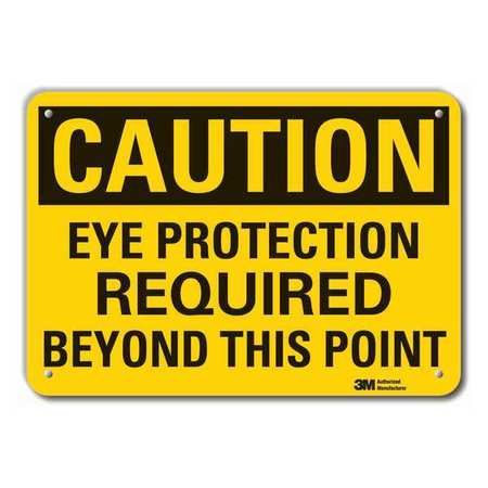 Caution Sign,10 In H,alum,eye Protection