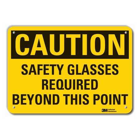 Caution Sign,10 In H,alum,safety Glasses