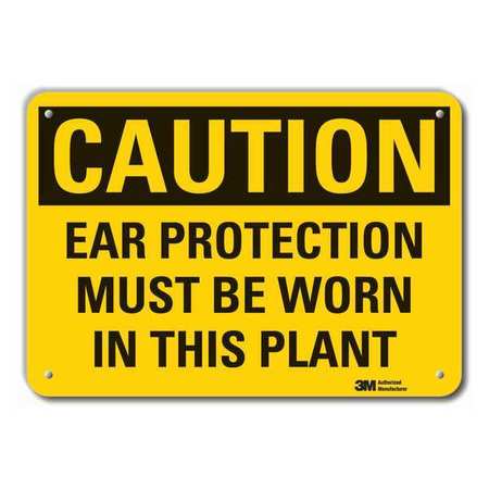 Caution Sign,10 In H,alum,ear Protection