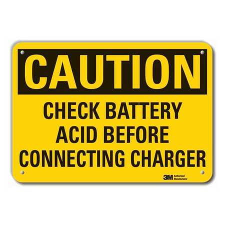 Caution Sign,10 In H,alum,check Battery