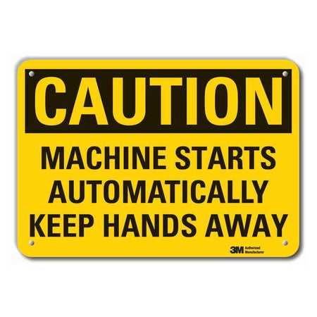 Caution Sign,10 In H,alum,machine Starts