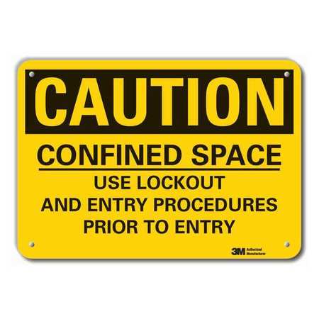 Caution Sign,10 In H,alum,confined Space