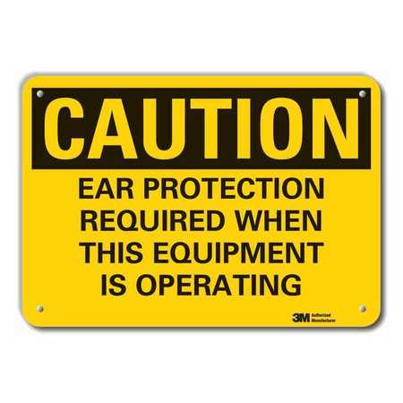 Caution Sign,10 In H,alum,ear Protection