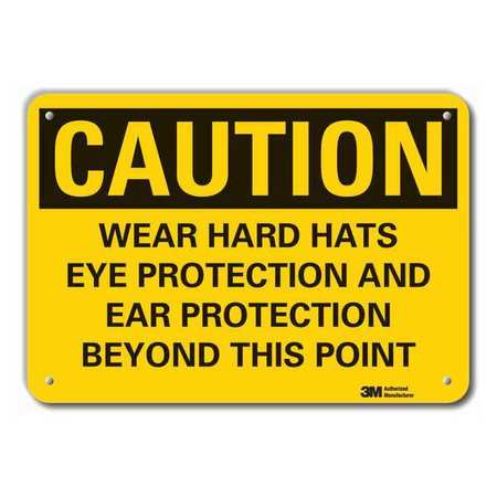 Caution Sign,10 In H,alum,wear Hard Hats