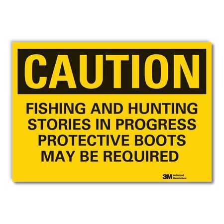 Caution Sign,10 In. H,vinyl,fishing (1 U