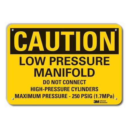 Caution Sign,10 In. H,alum,low Pressure