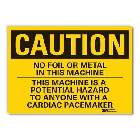 Caution Sign,10" W,7" H,0.004" Thickness