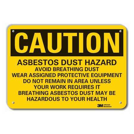 Caution Sign,10 In. H,alum,asbestos Dust