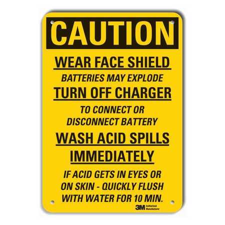 Caution Sign,10 In. H,aluminum,wear Face