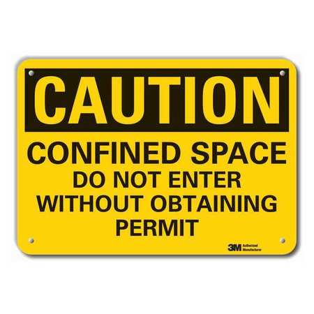 Caution Sign,10 In H,alum,confined Space