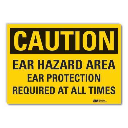 Caution Sign,10 In. H,vinyl,ear Hazard (