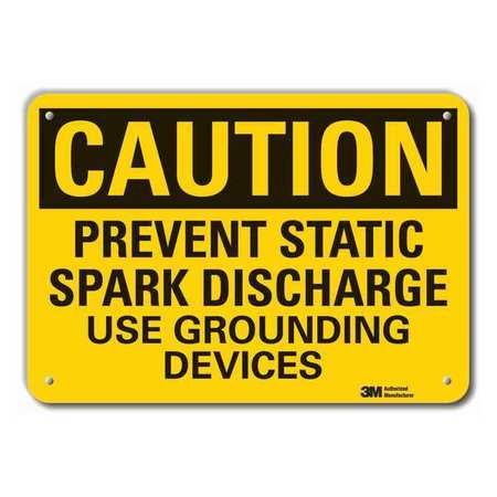 Caution Sign,10 In H,alum,prevent Static