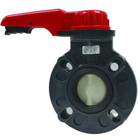 Butterfly Valve,2" Pipe Size,pvc (1 Unit