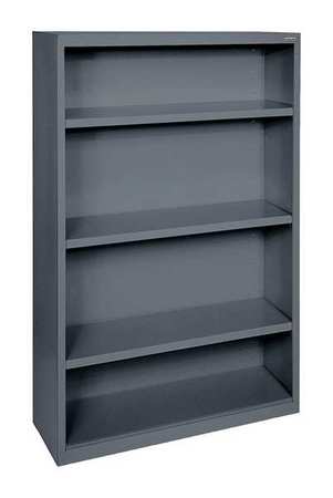 Bookcase,vertical,elite,3,charcoal,steel