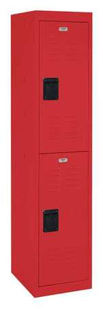 Wardrobe Locker,lvrd,1 Wide, 2 Tier,red