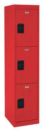 Wardrobe Locker,lvrd,1 Wide, 3 Tier,red