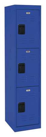 Wardrobe Locker,lvrd,1 Wide, 3 Tier,blue