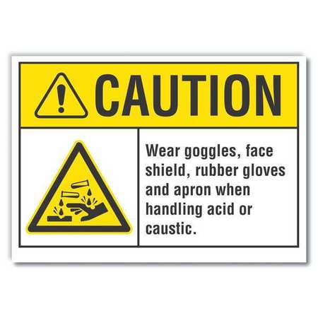 Caution Sign,10" W,7" H,0.004" Thickness