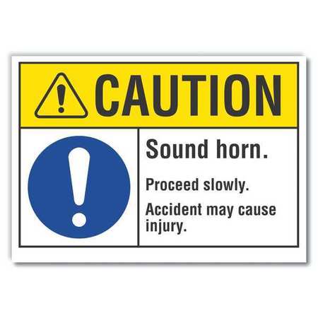 Caution Sign,10" W,7" H,0.004" Thickness