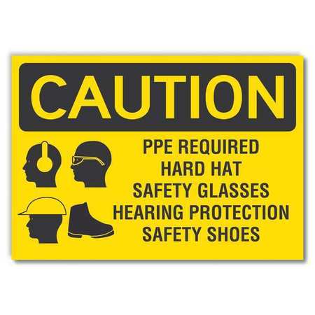 Caution Sign,10" W,7" H,0.004" Thickness