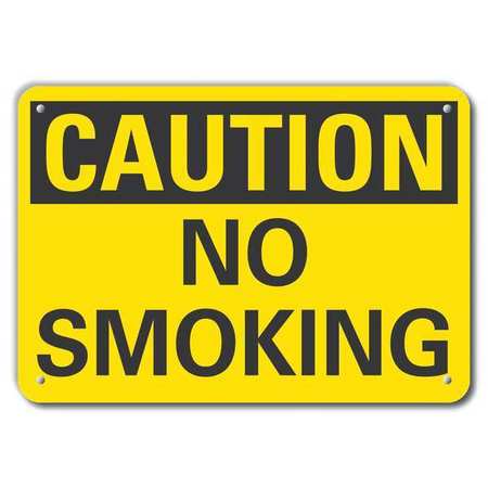 Caution No Smoking Sign,7x10,blk/ylw (1