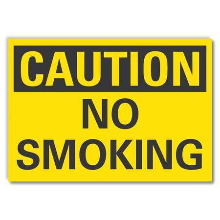 Caution No Smoking Sign,10x14,blk/ylw (1