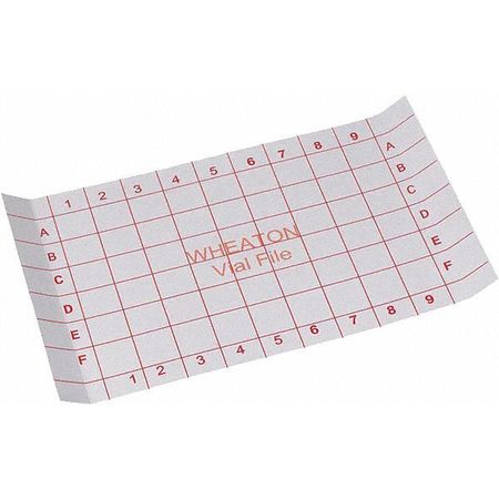 Index Card,for 54 Vials Store Case,pk35