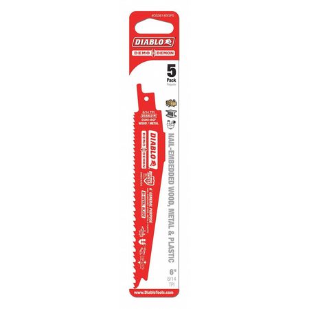 Saw Blade,6"lx1"h,8/14 Teeth Per In.,pk5