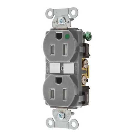 Receptacle,gray,15a,125vac,duplex Outlet