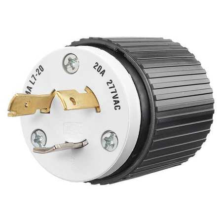 Locking Plug,black/wht,277vac,2.0 Hp,20a