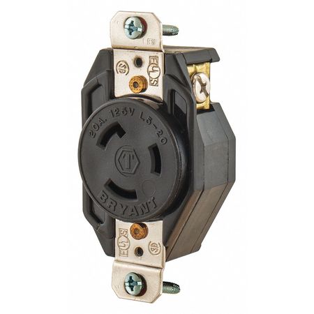 Locking Receptacle,black,125vac,1 Hp,20a