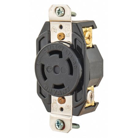 Locking Receptacle,black,125/250vac,30a