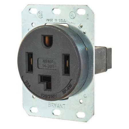 Receptacle,blk,30a,3 Poles,4 Wires (1 Un