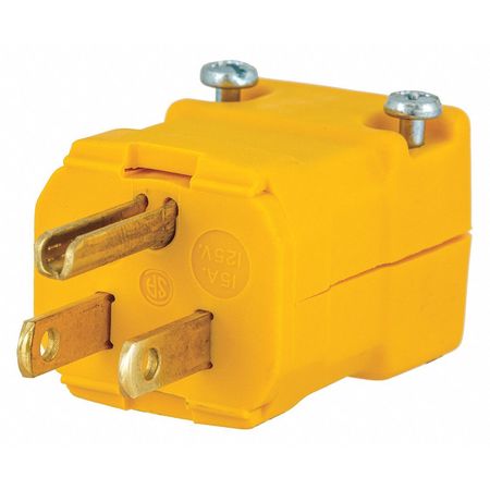 Straight Blade Plug,yellow,0.5 Hp,125vac