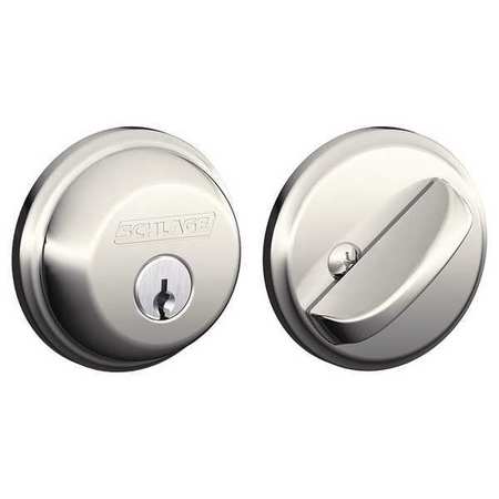 Deadbolt,polished Nickel,keyed Different