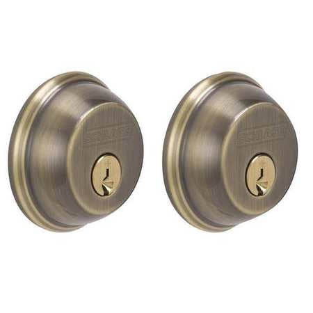 Deadbolt,antique Brass,double Cylinder (