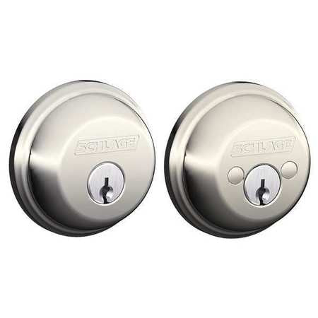 Deadbolt,polished Nickel,double Cylinder