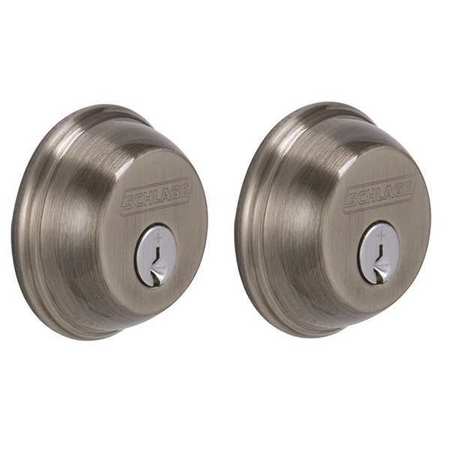 Deadbolt,antique Pewter,double Cylinder