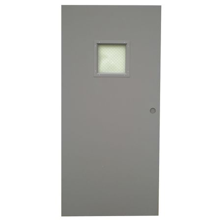 Metal Door With Glass,type 1,80 X 30 In