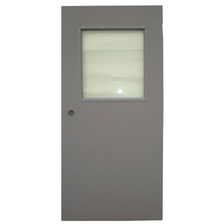 Metal Door With Glass,type 1,80 X 30 In