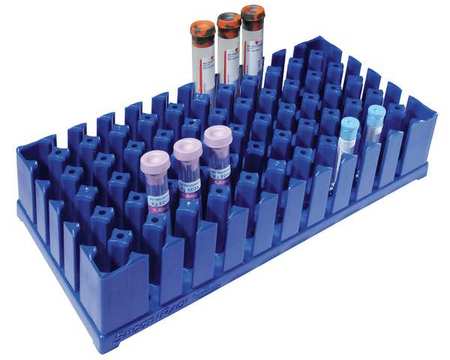 Smooth Test Tube Rack,5x9-1/2 In,blue (1